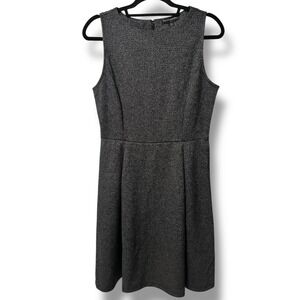 Banana Republic Herringbone Fit & Flare Dress Women's 8 Quiet Luxury Career NWT